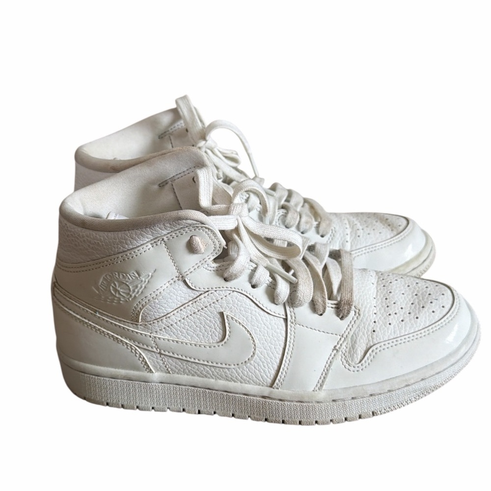 Nike White Mid-Top Leather Sneakers